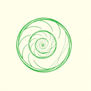 Green Ink Outline Spiral Tattoo