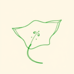 Green Ink Outline Stingray Tattoo