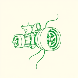 Green Ink Outline Turbo Tattoo