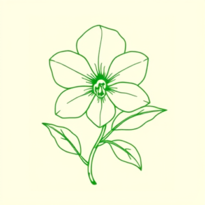 Green Ink Outline Violet Tattoo