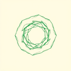 Green Ink Outline Wormhole Tattoo