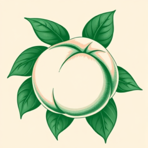 Green Ink Peach Tattoo