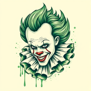 Green Ink Pennywise Tattoo