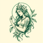 Green Ink Persephone Tattoo
