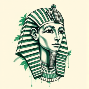 Green Ink Pharaoh Tattoo