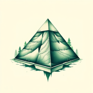 Green Ink Pyramid Tattoo