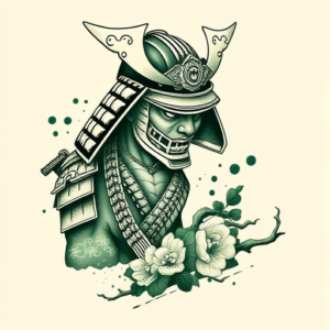 Green Ink Samurai Tattoo