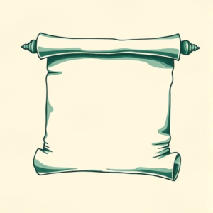 Green Ink Scroll Tattoo