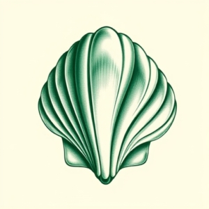Green Ink Shell Tattoo