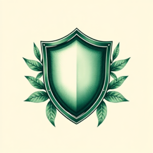 Green Ink Shield Tattoo