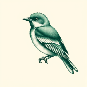Green Ink Sparrow Tattoo