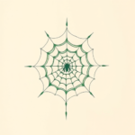 Green Ink Spiderweb Tattoo