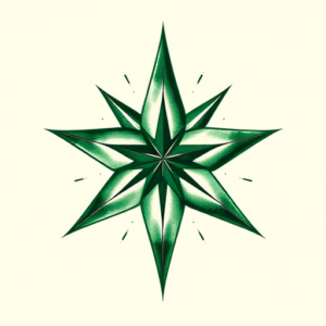 Green Ink Star Tattoo