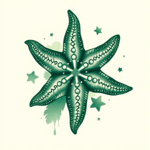 Green Ink Starfish Tattoo