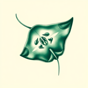 Green Ink Stingray Tattoo
