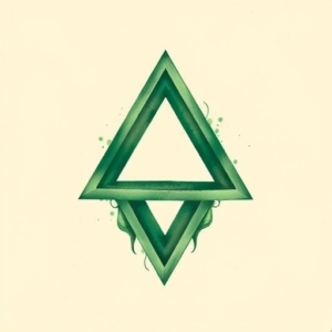 Green Ink Triangle Tattoo