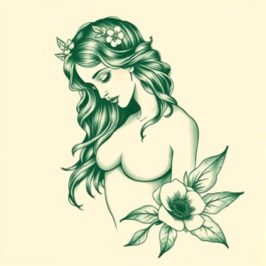 Green Ink Venus Tattoo
