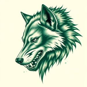 Green Ink Werewolf Tattoo