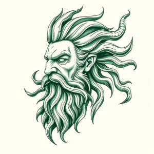 Green Ink Zeus Tattoo