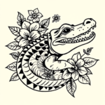 Hawaiian Alligator Tattoo
