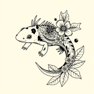 Hawaiian Axolotl Tattoo