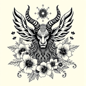 Hawaiian Baphomet Tattoo