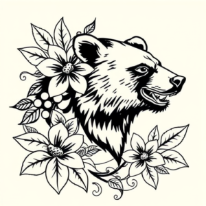 Hawaiian Bear Tattoo