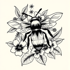 Hawaiian Bee Tattoo
