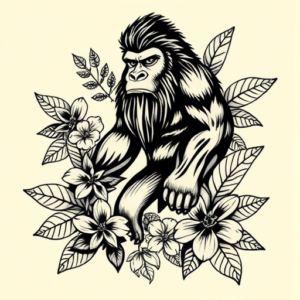 Hawaiian Bigfoot Tattoo