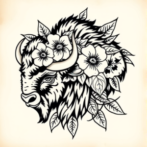 Hawaiian Bison Tattoo