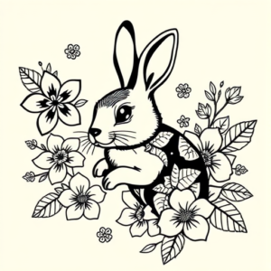 Hawaiian Bunny Tattoo