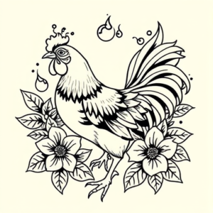 Hawaiian Chicken Tattoo