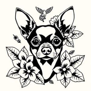 Hawaiian Chihuahua Tattoo