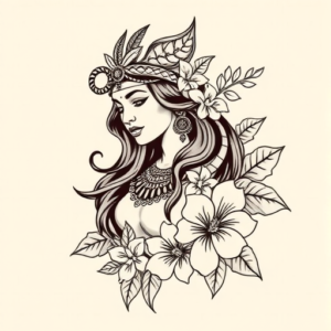 Hawaiian Cleopatra Tattoo