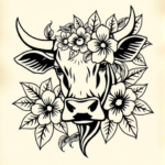 Hawaiian Cow Tattoo