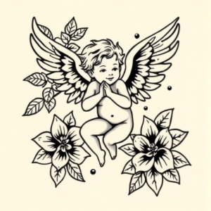 Hawaiian Cupid Tattoo