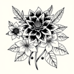 Hawaiian Dahlia Tattoo