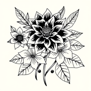 Hawaiian Dahlia Tattoo