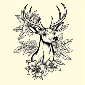 Hawaiian Deer Tattoo