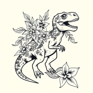 Hawaiian Dinosaur Tattoo