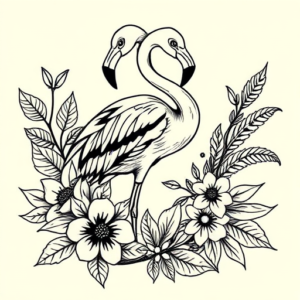 Hawaiian Flamingo Tattoo