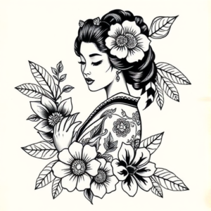 Hawaiian Geisha Tattoo