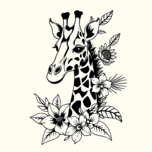 Hawaiian Giraffe Tattoo