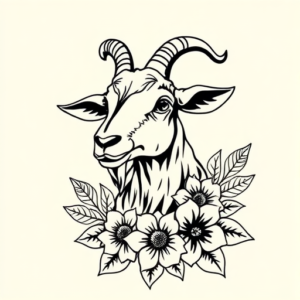 Hawaiian Goat Tattoo