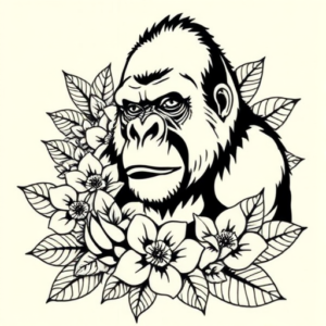Hawaiian Gorilla Tattoo