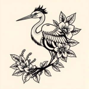 Hawaiian Heron Tattoo