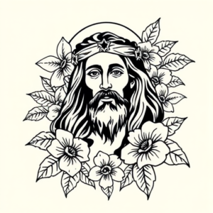 Hawaiian Jesus Tattoo
