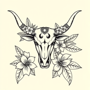 Hawaiian Longhorn Tattoo