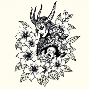 Hawaiian Maleficent Tattoo