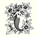 Hawaiian Mermaid Tattoo